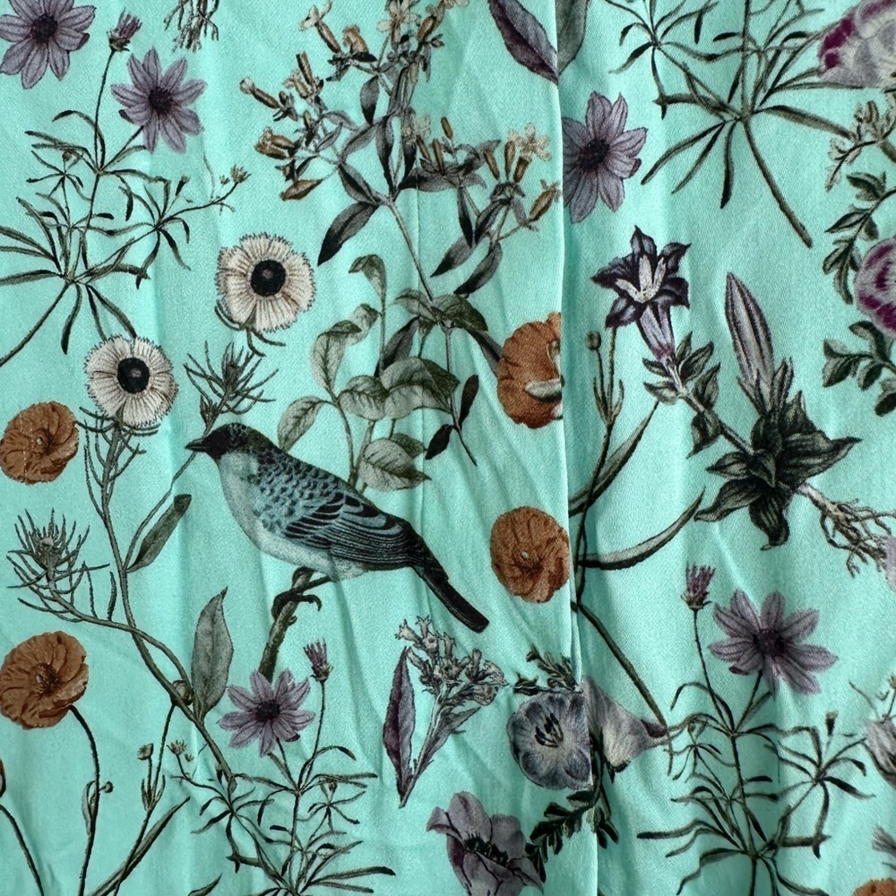 J Jill Women's Teal Birdy Half Buttoned Top Blouse size large - Picture 2 of 5